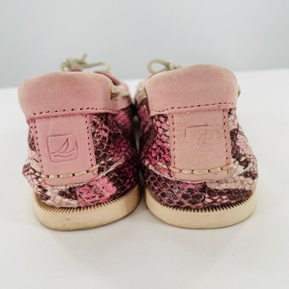 Sperry Top-Sider Pink Snakeskin Flats Loafers Boat Deck Shoes 6.5 - Picture 4 of 8